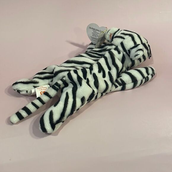 1996 Vintage Ty Beanie Baby Blizzard the White Tiger Excellent Condition 9” NWT - Picture 5 of 12